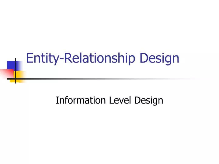 entity relationship design