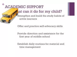 academic support what can it do for my child