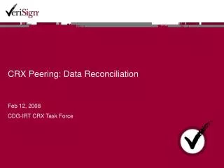 CRX Peering: Data Reconciliation