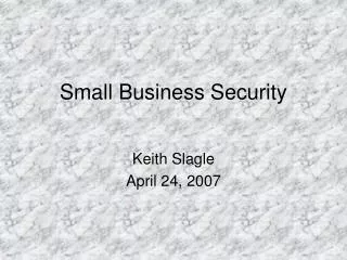 Small Business Security
