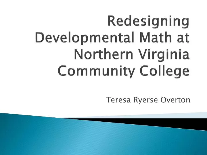 redesigning developmental math at northern virginia community college