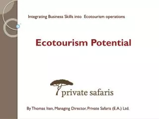 integrating business skills into ecotourism operations