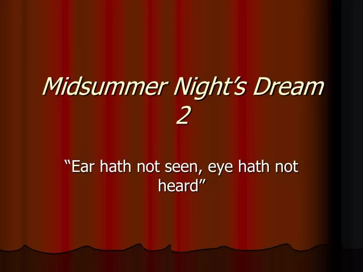 midsummer night s dream 2