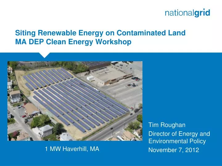 siting renewable energy on contaminated land ma dep clean energy workshop