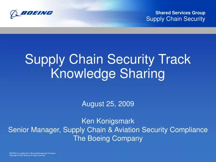 supply chain security track knowledge sharing