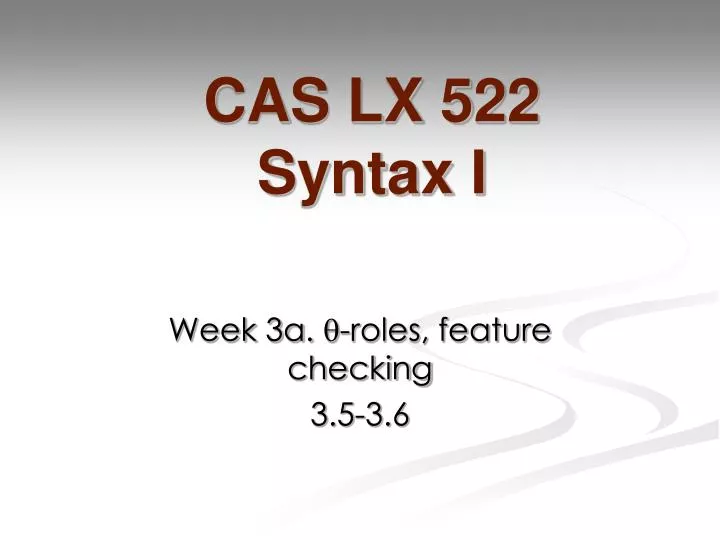 cas lx 522 syntax i