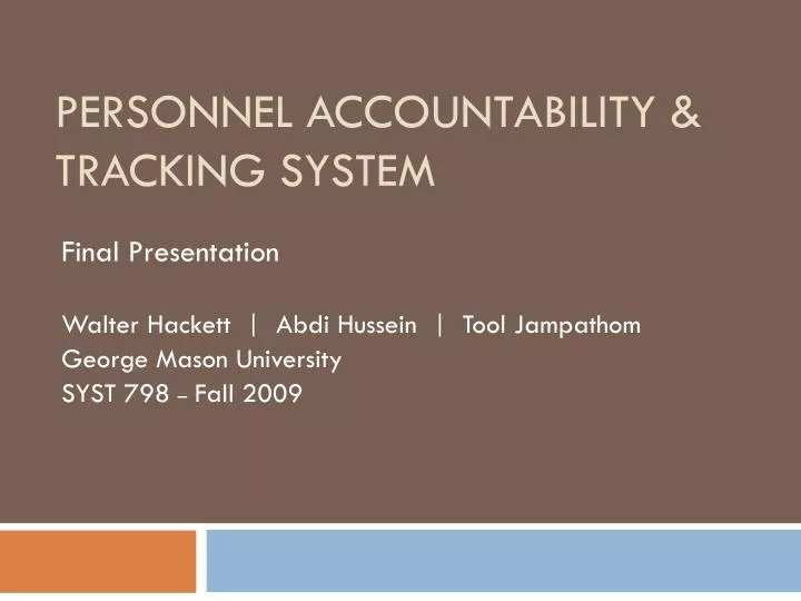 personnel accountability tracking system