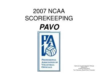 2007 NCAA SCOREKEEPING