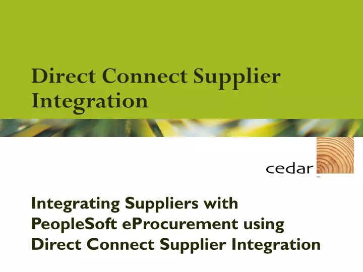 direct connect supplier integration