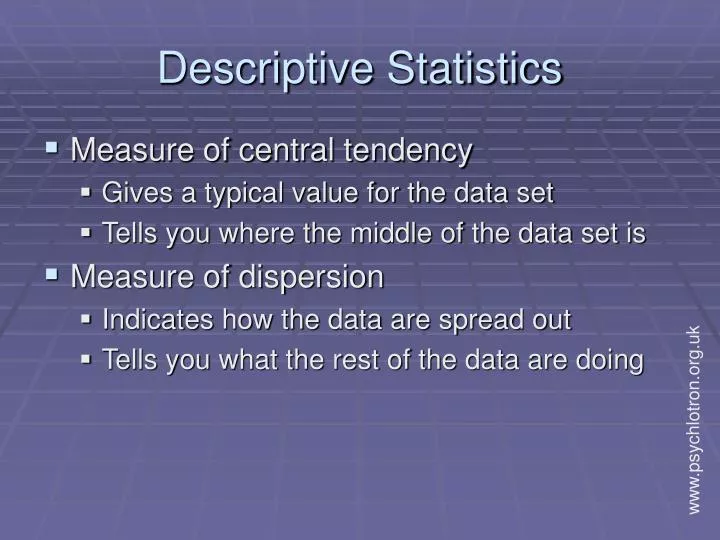 professional development presentation descriptive statistics