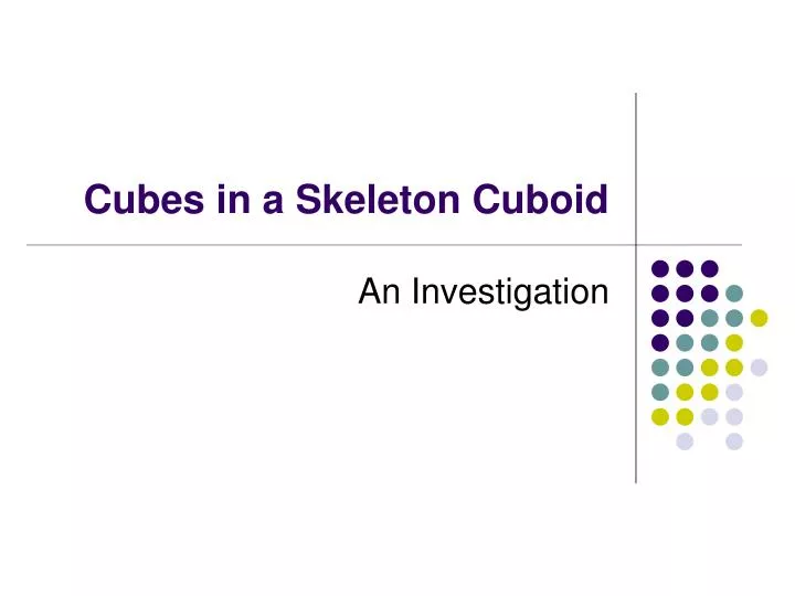 cubes in a skeleton cuboid