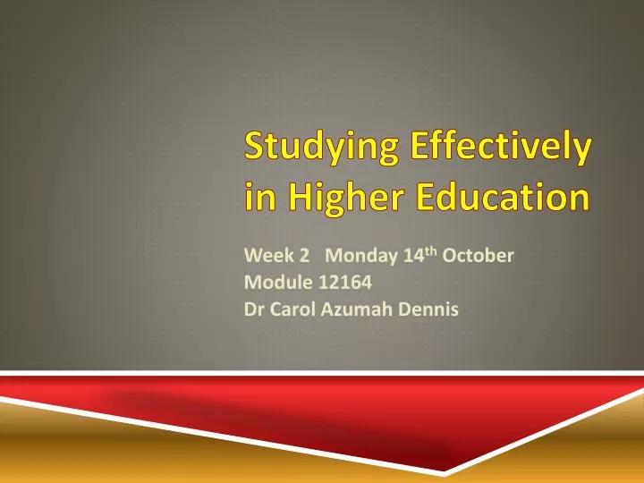 studying effectively in higher education
