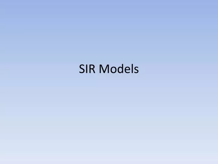 sir models