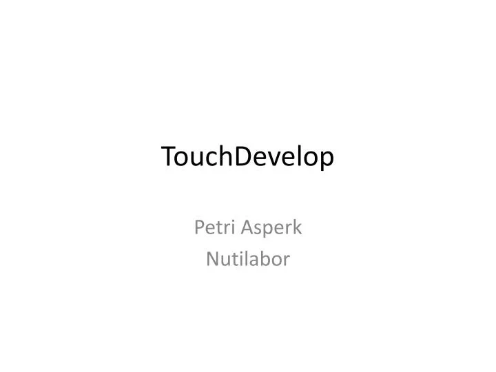 touchdevelop