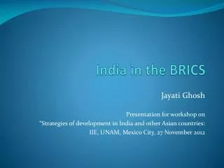 India in the BRICS