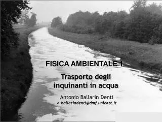 Trasporto degli inquinanti in acqua