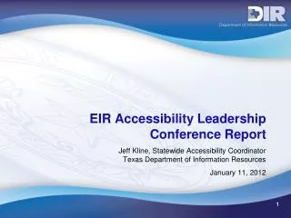 EIR Accessibility Leadership Conference Report
