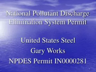 National Pollutant Discharge Elimination System Permit