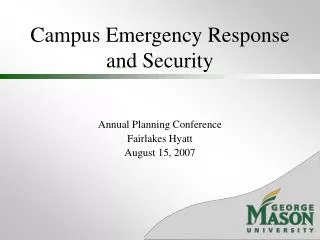 Campus Emergency Response and Security