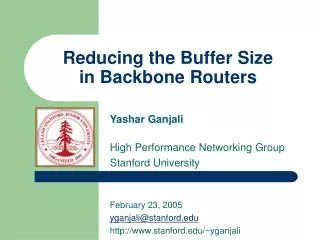 Reducing the Buffer Size in Backbone Routers