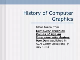 History of Computer Graphics