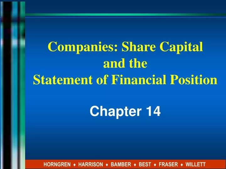 companies share capital and the statement of financial position