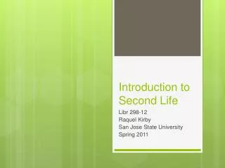 Introduction to Second Life