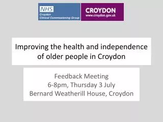 Improving the health and independence of older people in Croydon