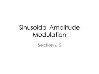 sinusoidal amplitude modulation