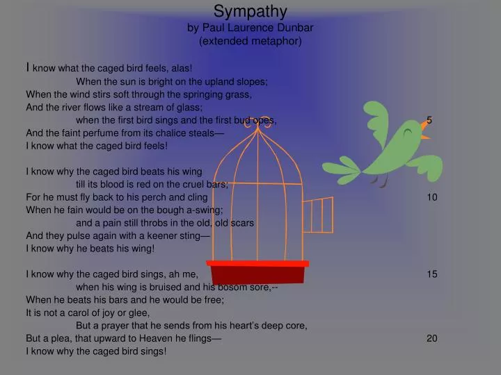 sympathy by paul laurence dunbar extended metaphor
