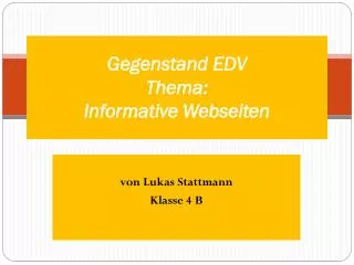 gegenstand edv thema informative webseiten