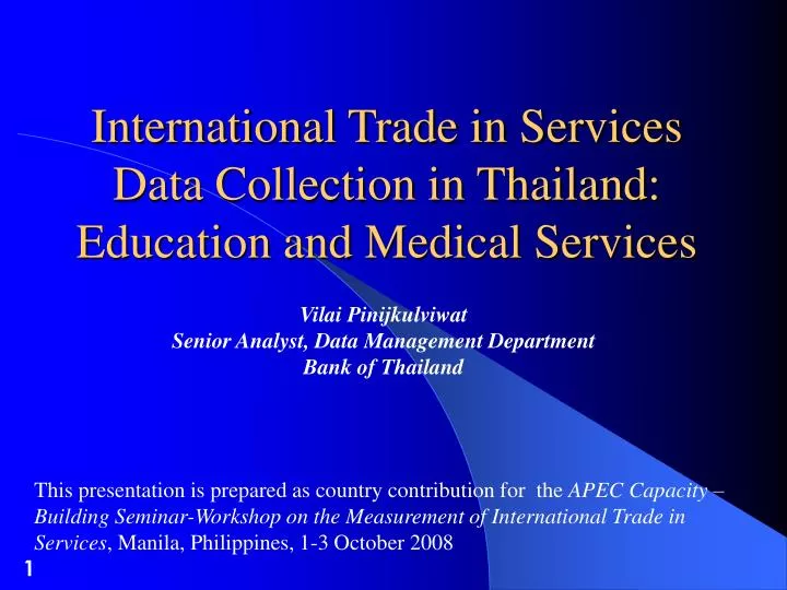 international trade in services data collection in thailand education and medical services