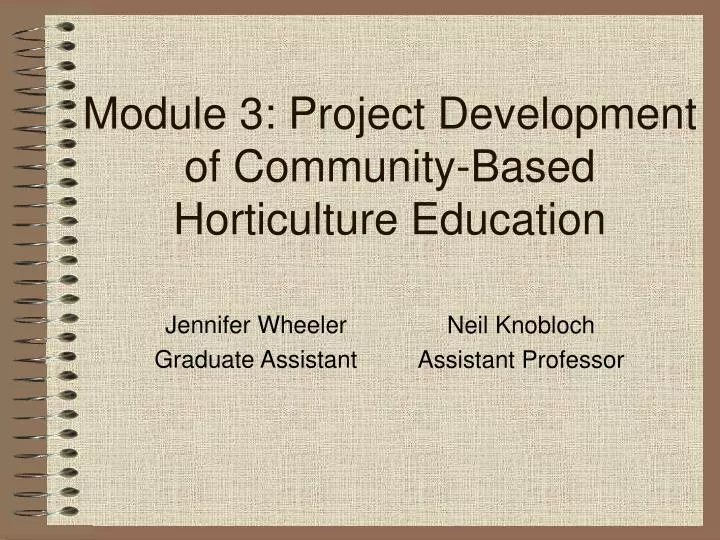 module 3 project development of community based horticulture education