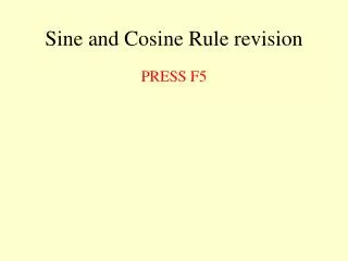 Sine and Cosine Rule revision