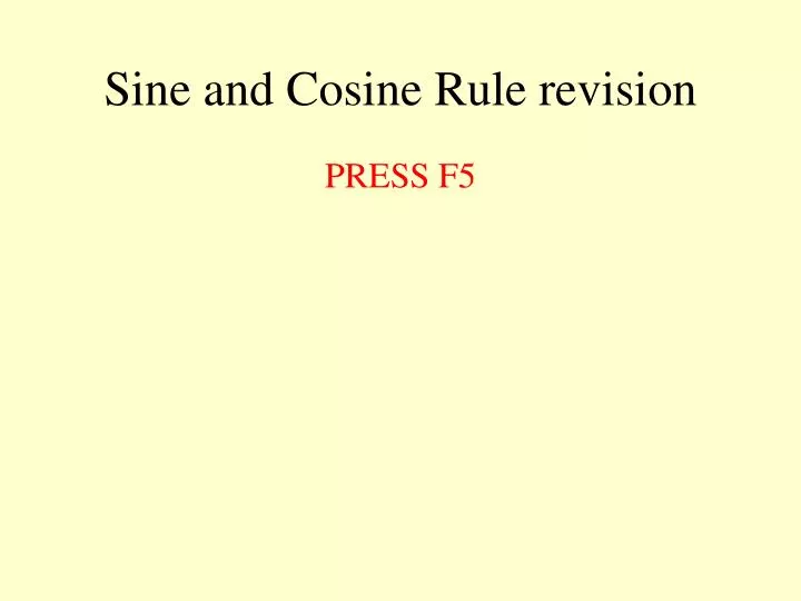 sine and cosine rule revision