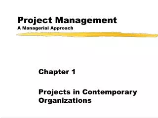 Project Management A Managerial Approach