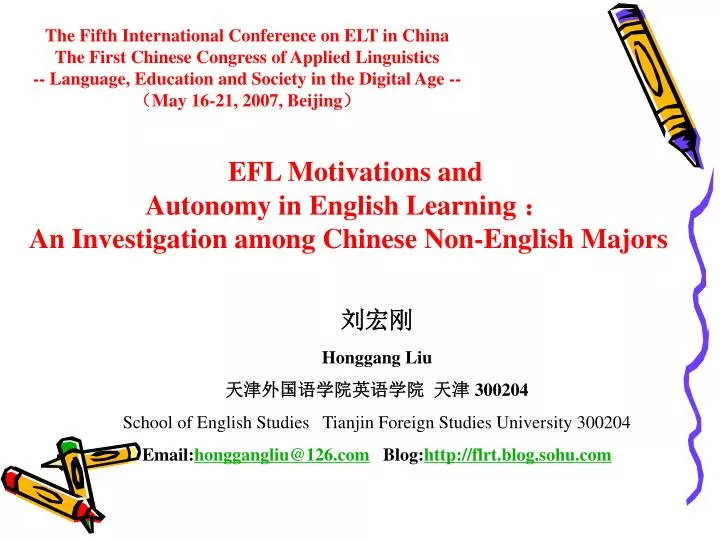 efl motivations and autonomy in english learning an investigation among chinese non english majors