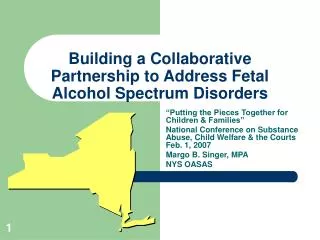 Building a Collaborative Partnership to Address Fetal Alcohol Spectrum Disorders