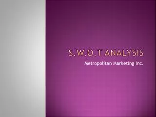 S.W.O.T Analysis