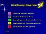 Simultaneous Equations - slide 1