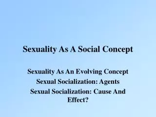sexuality as a social concept