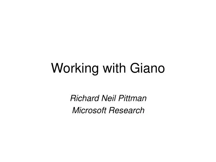 working with giano