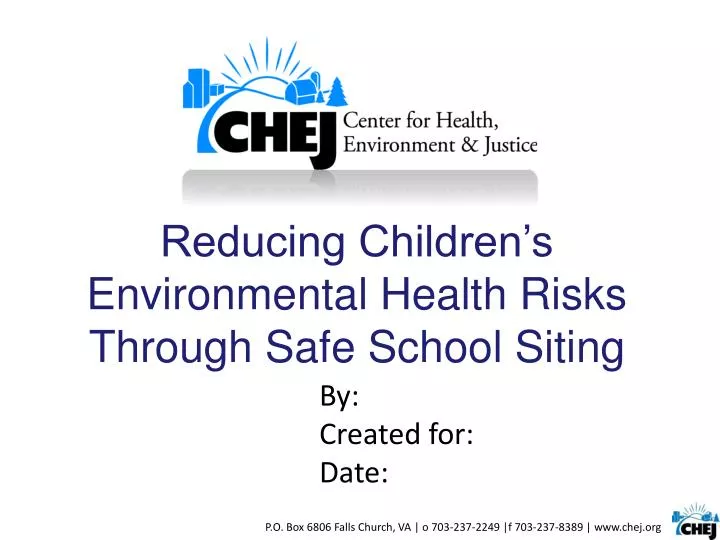 reducing children s environmental health risks through safe school siting