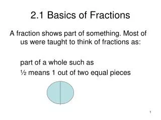 2.1 Basics of Fractions