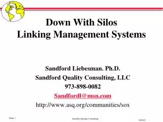 Down With Silos Linking Management Systems