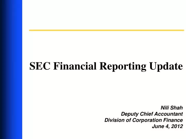 sec financial reporting update