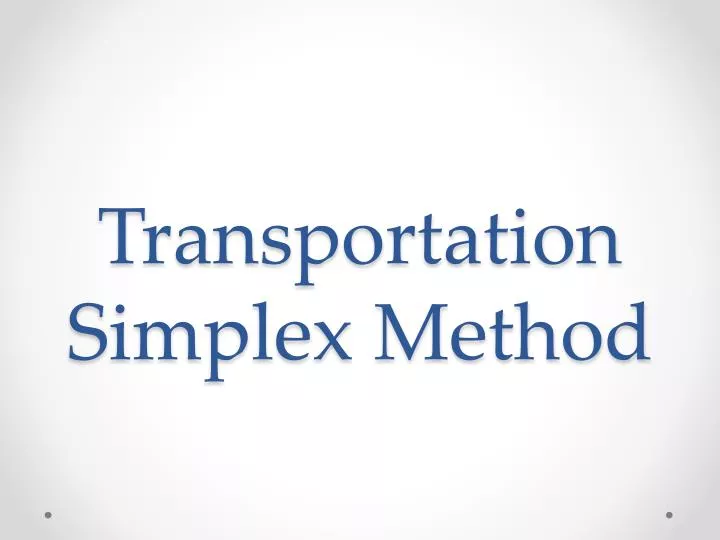 transportation simplex method