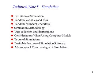 Technical Note 8. Simulation