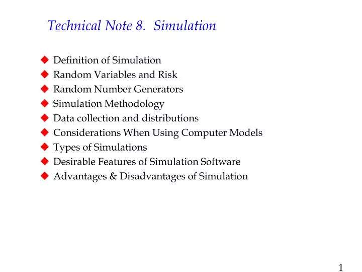 technical note 8 simulation