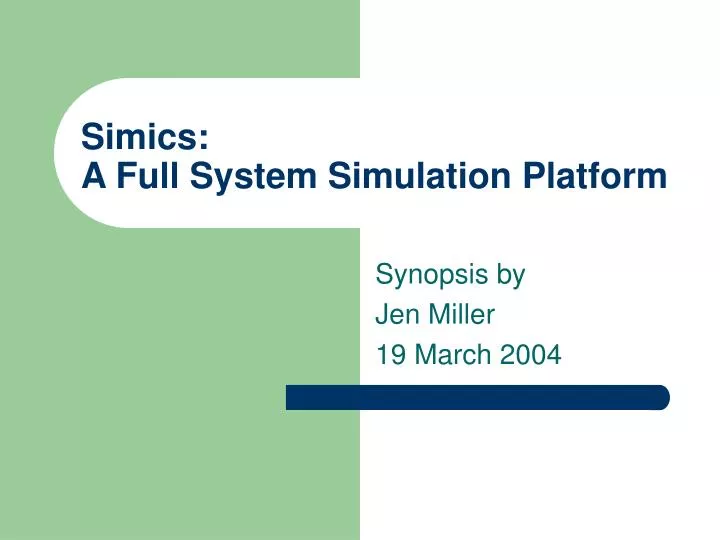 simics a full system simulation platform
